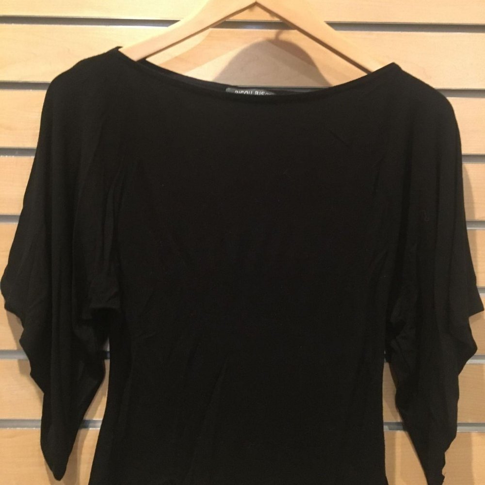 Bisou Bisou Wmn’s Boat Neck 3/4 Sleeve Blouse Sz M